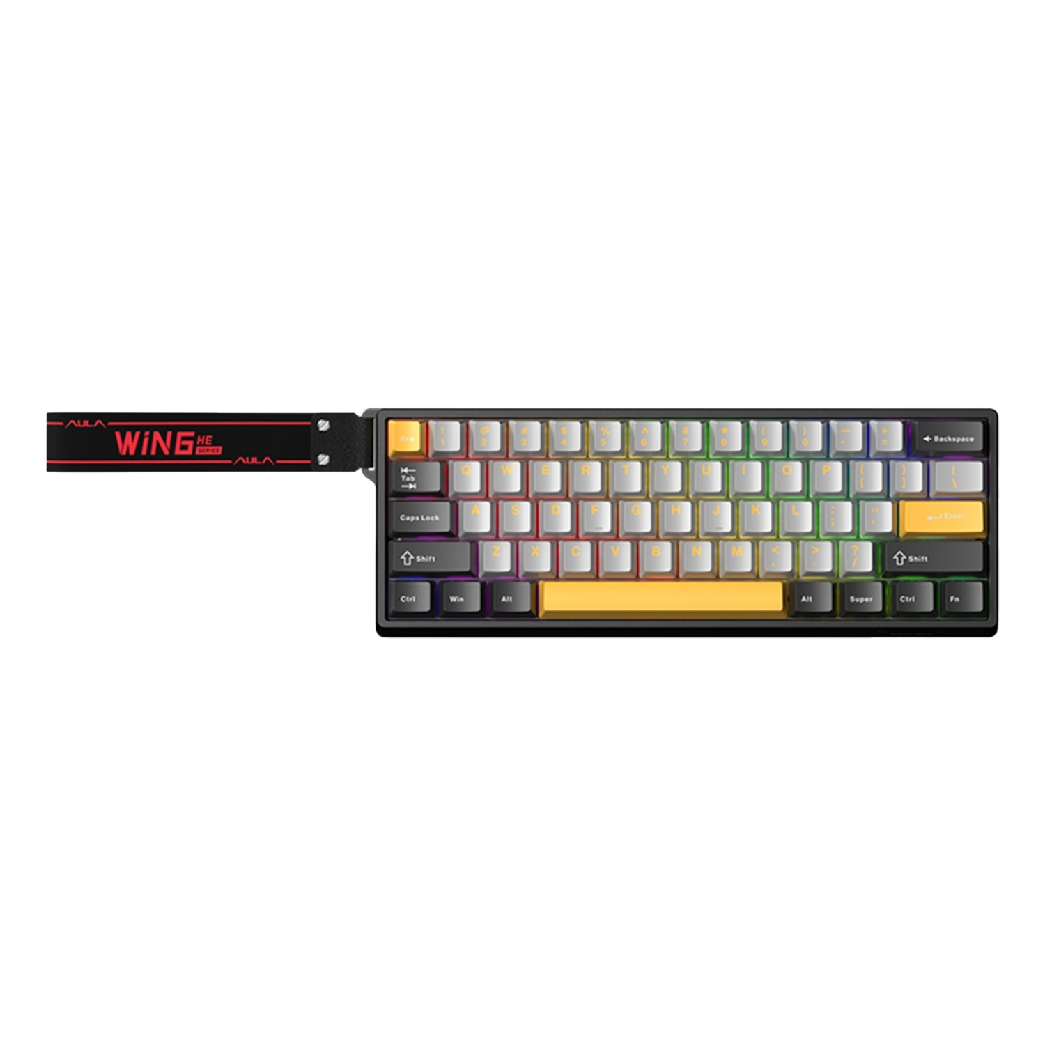 TECLADO AULA WIN60HE MAX CABLEADO BLACK/GREY/YELLOW-MAGNETIC - 1