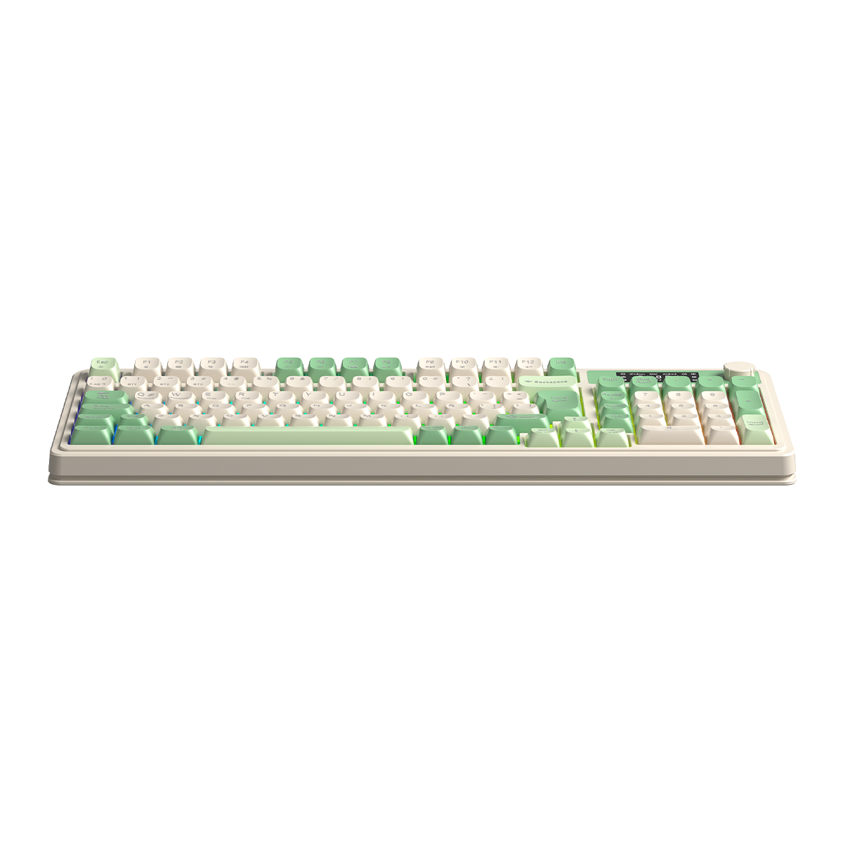 TECLADO AULA S99 PRO INALAMBRICO ESPAÑOL GREEN LIGHT CREAM - 5