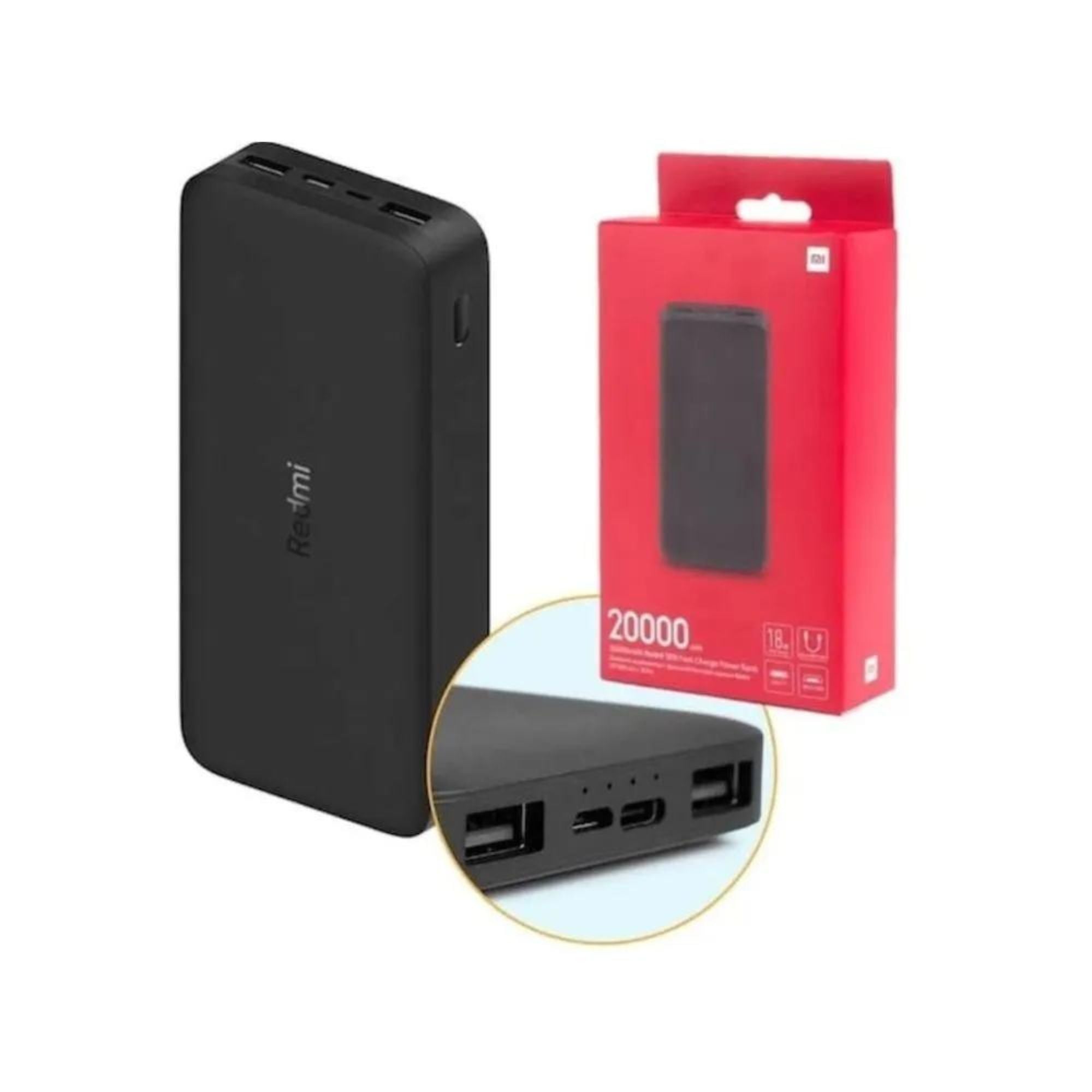 POWER BANK XIAOMI 20000MHA 18W CARGA RÁPIDA NEGRO - 1