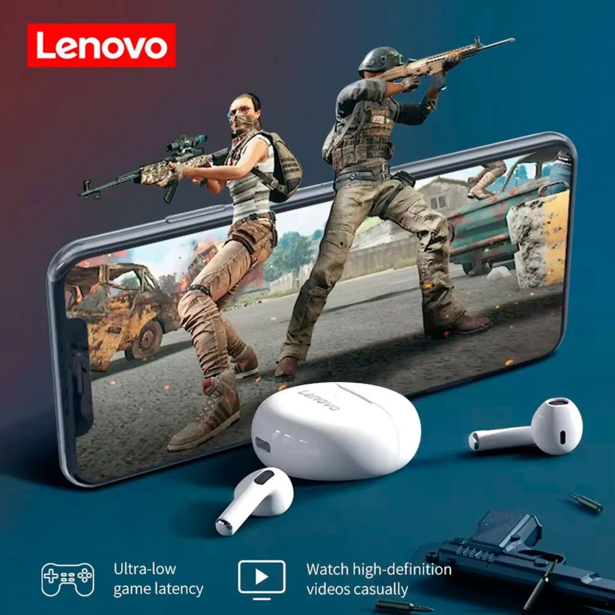 AUDÍFONOS INALÁMBRICOS LENOVO HT38 BLANCO - 2