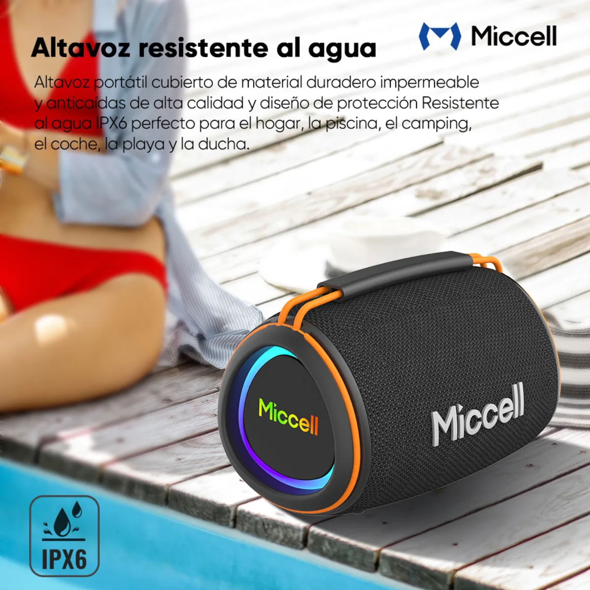 MICCELL PARLANTE PORTÁTIL BLUETOOTH 20W CON SONIDO ESTÉREO Y CONEXIÓN TWS - 2