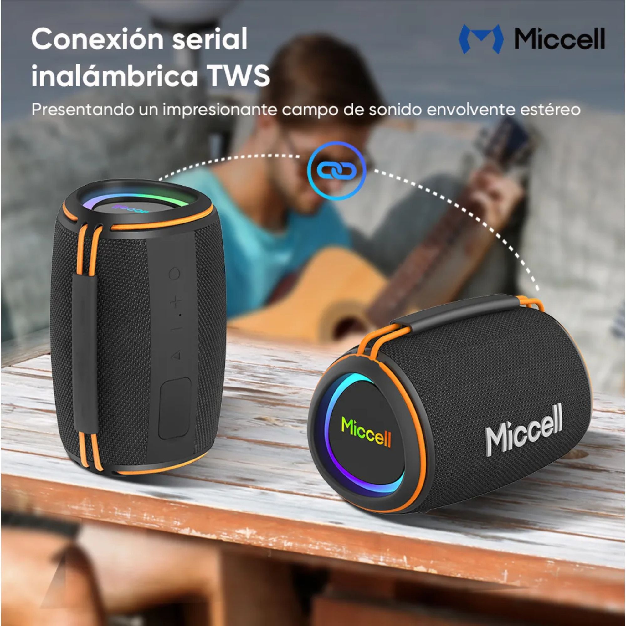 MICCELL PARLANTE PORTÁTIL BLUETOOTH 20W CON SONIDO ESTÉREO Y CONEXIÓN TWS - 3