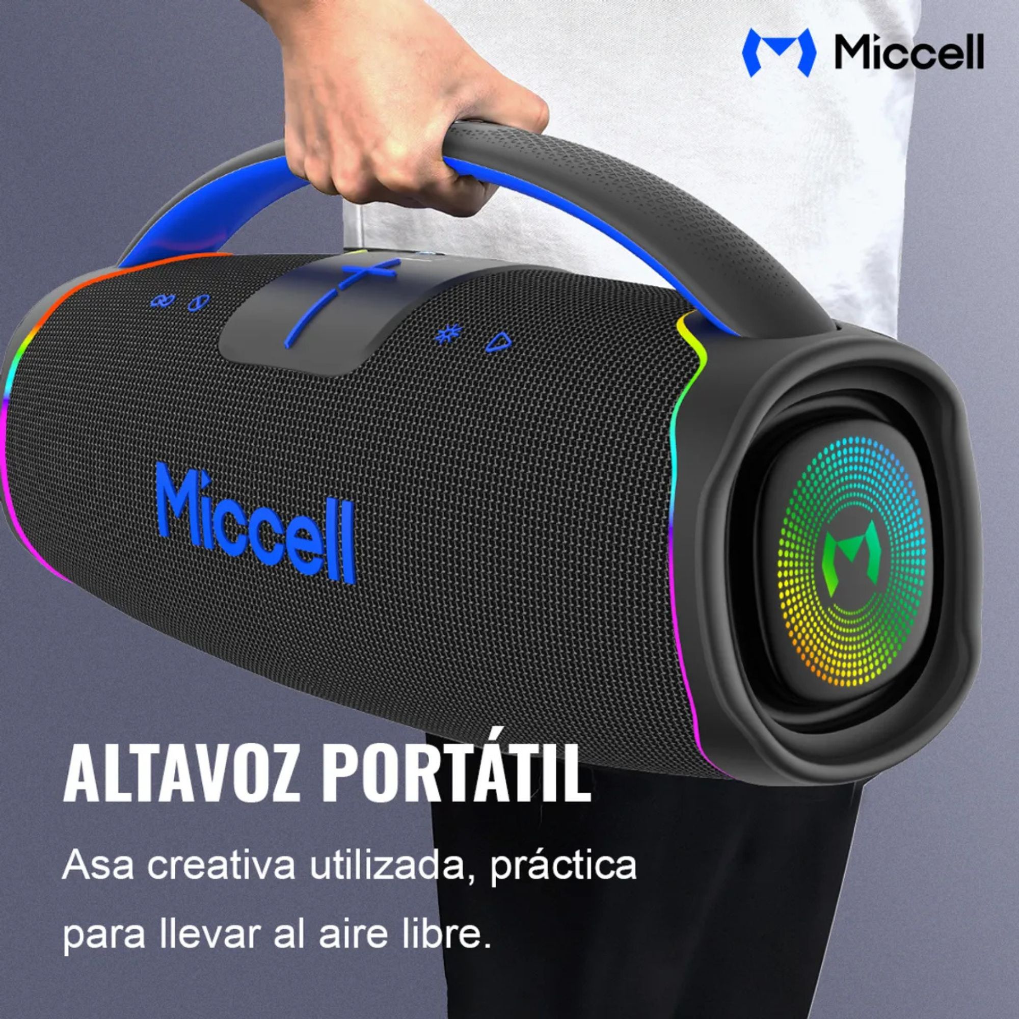 MICCELL PARLANTE BLUETOOTH PORTÁTIL SP56 DE 300W CON MICRÓFONO - 3