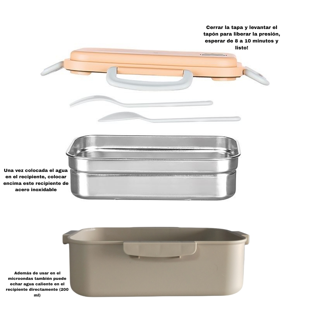 TAPER AURA DE ACERO INOXIDABLE BENTO BOX MICROSAFE 500 ML - 5
