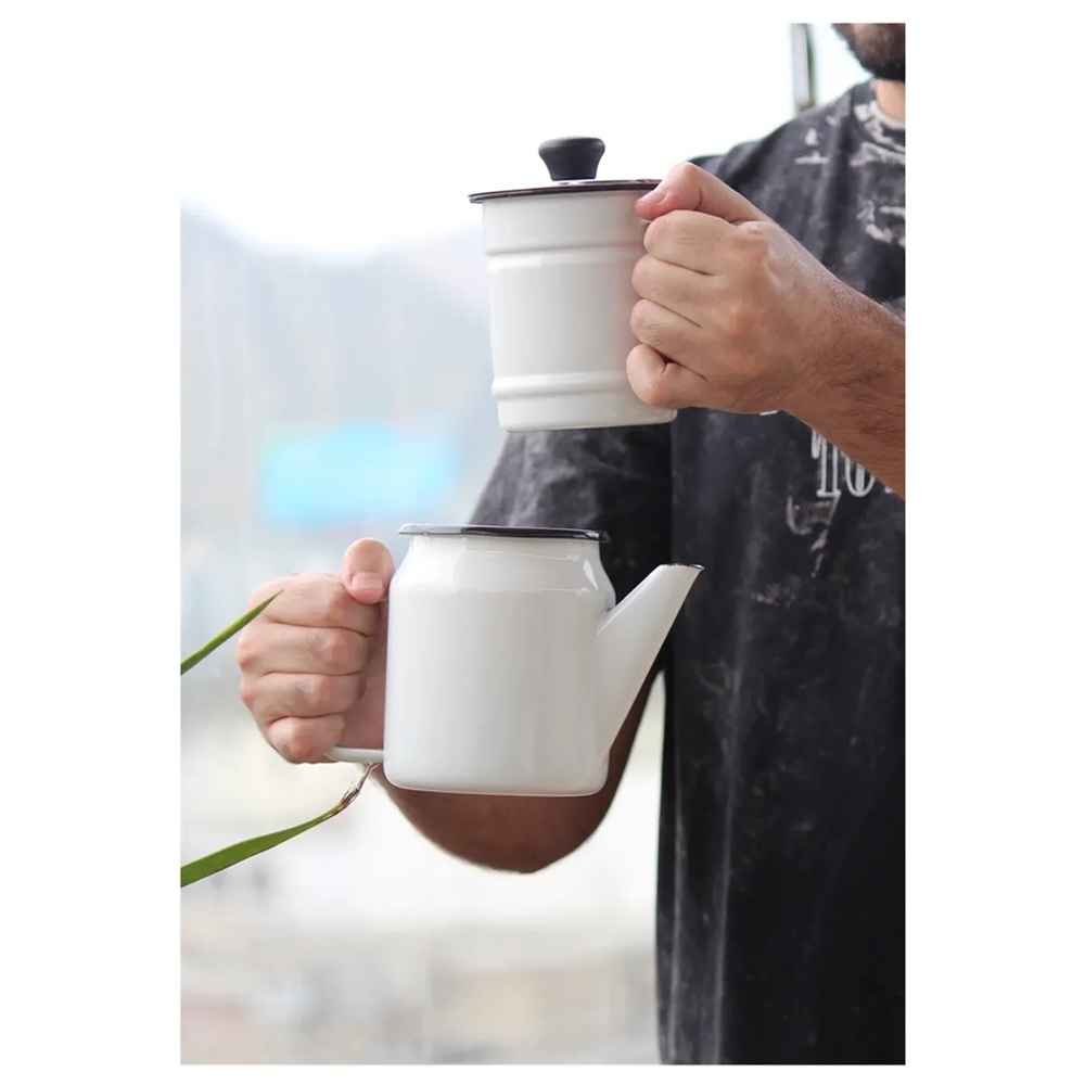 CAFETERA ESMALTADA DE GOTEO BLANCA RECORD - 2