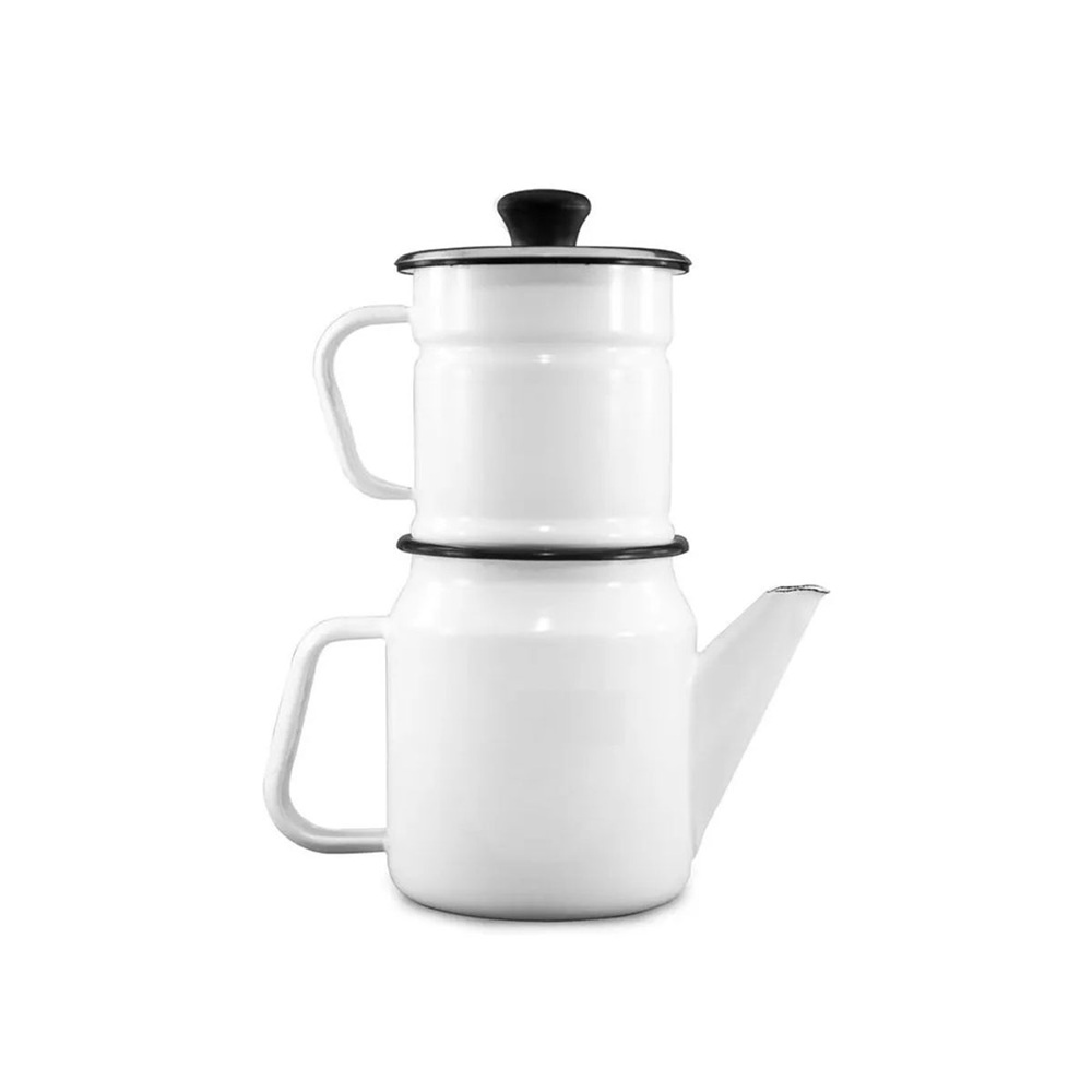 CAFETERA ESMALTADA DE GOTEO BLANCA RECORD - 4