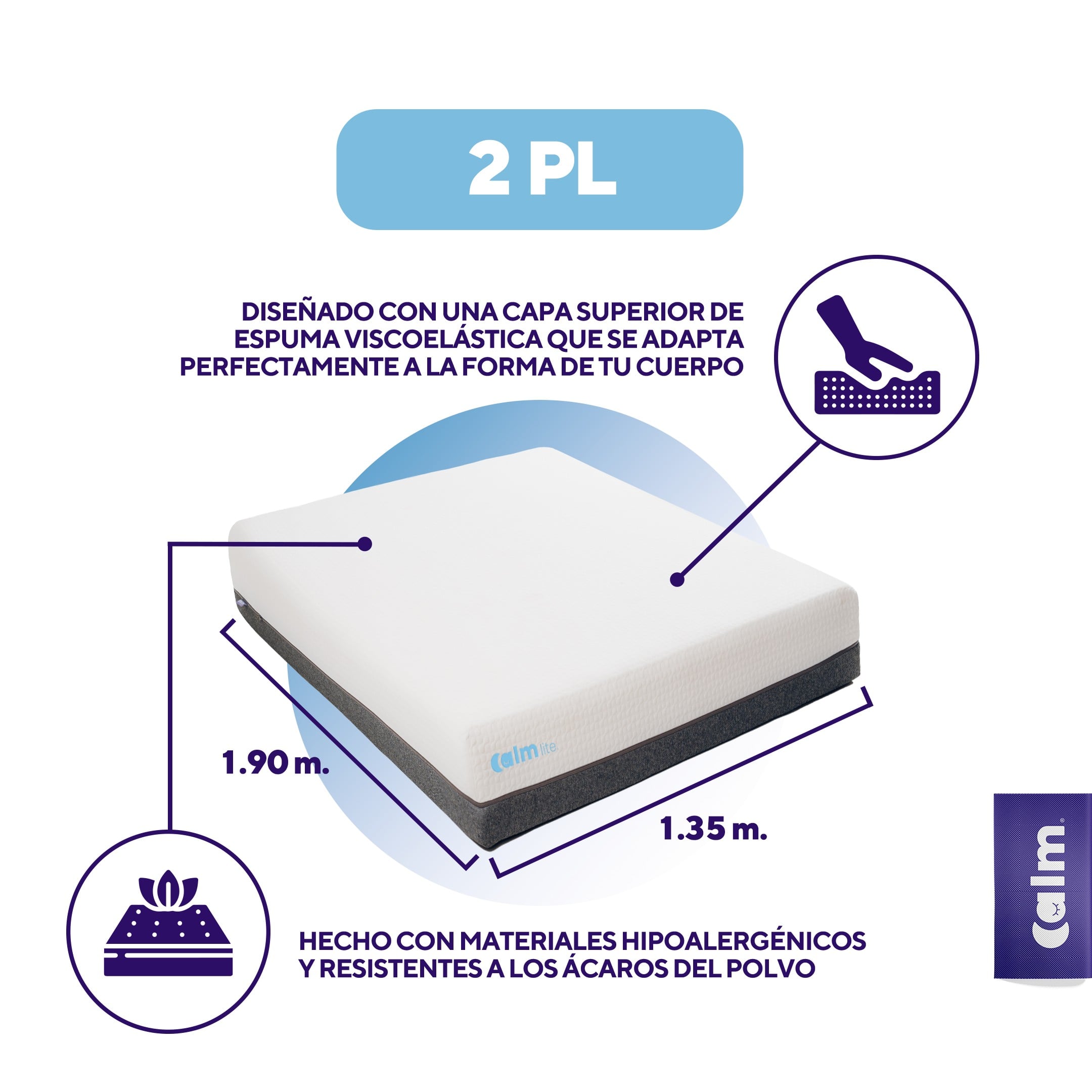 COLCHÓN CALM LITE MEMORY FOAM 2 PLAZAS - 2