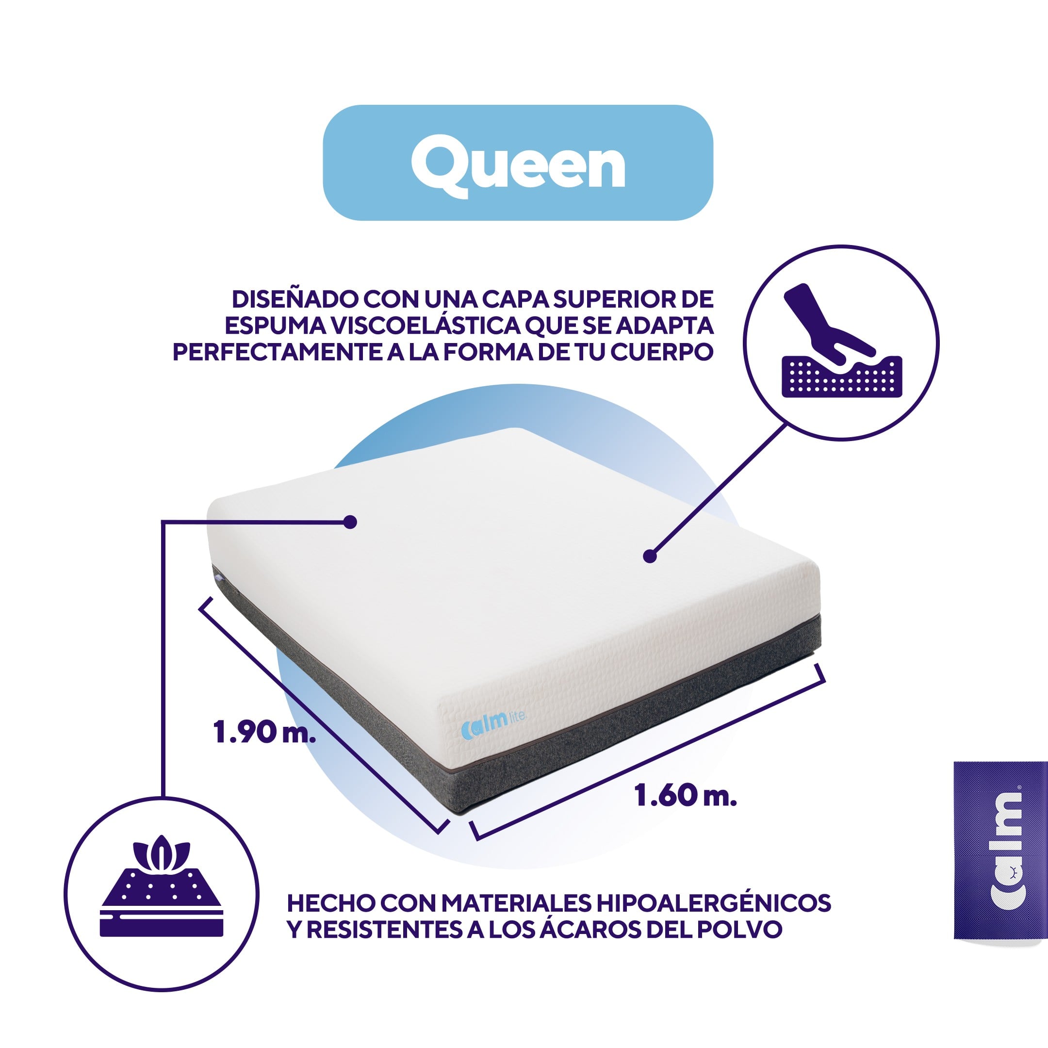 COLCHÓN CALM LITE MEMORY FOAM QUEEN - 2