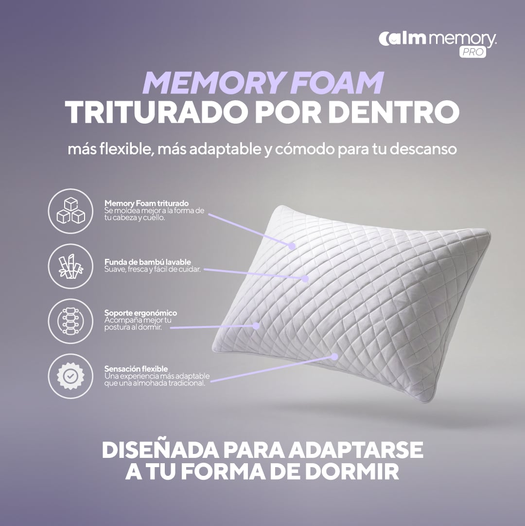 PACK COLCHÓN HYBRID DE MEMORY FOAM QUEEN + 2 ALMOHADAS CALM MEMORY PRO - 7