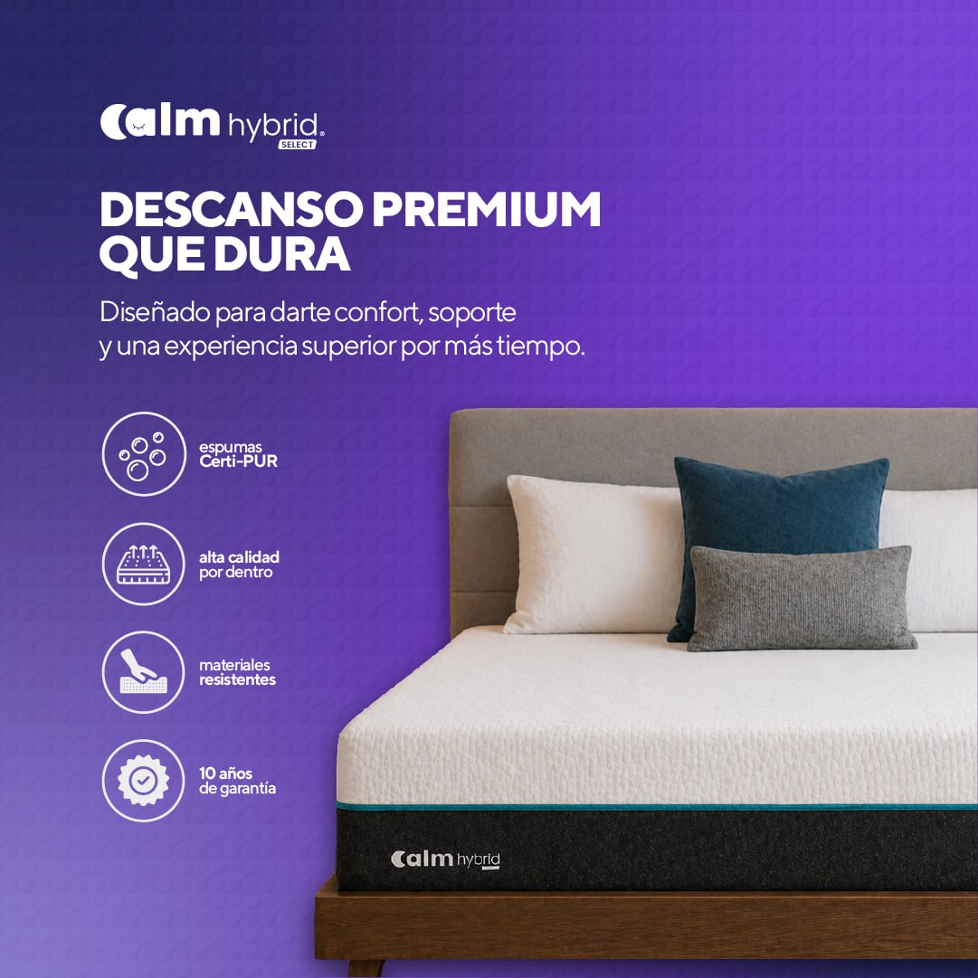 PACK COLCHÓN HYBRID DE MEMORY FOAM 1.5 PLZ + 1 ALMOHADA CALM MEMORY PRO - 2
