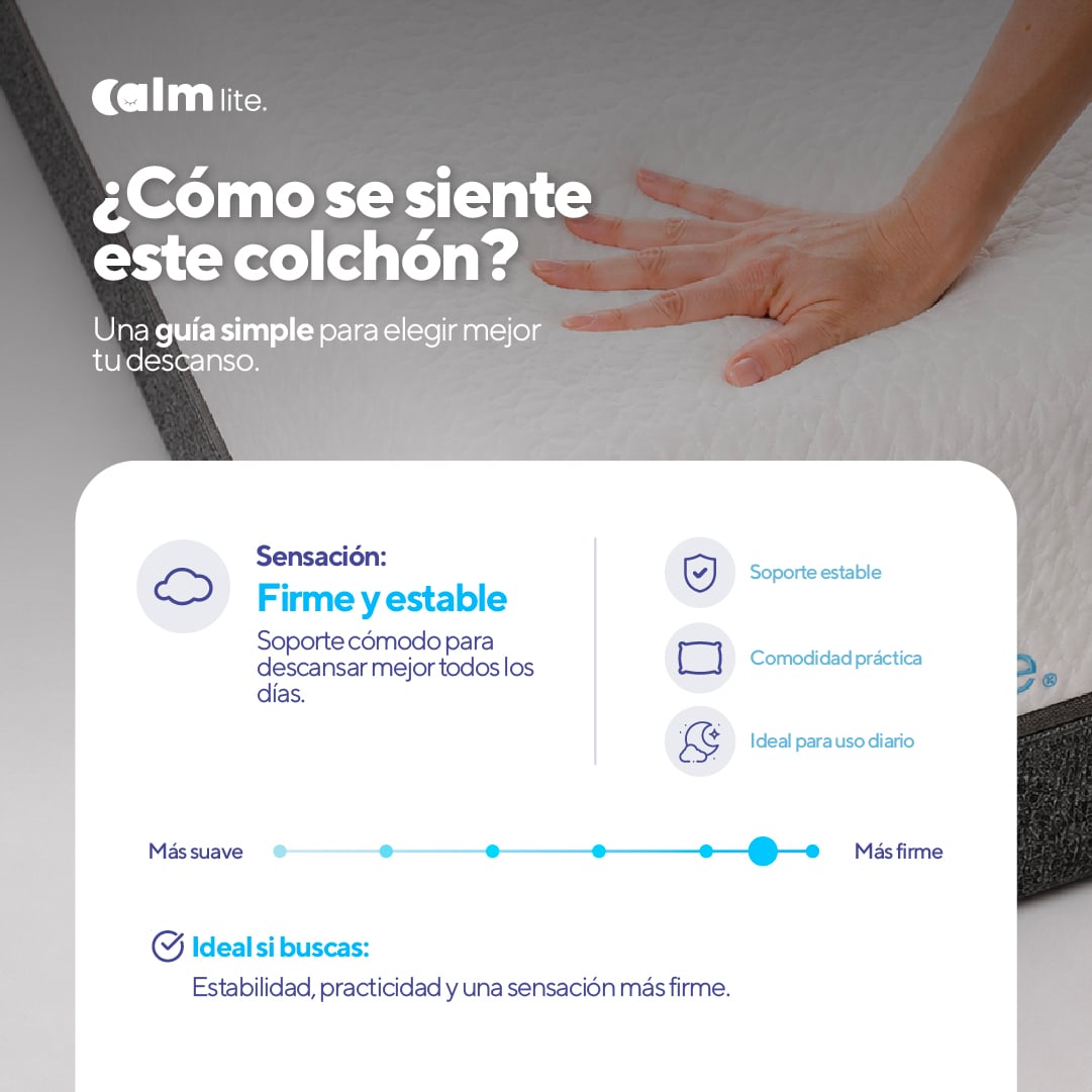 PACK COLCHÓN LITE DE MEMORY FOAM 1.5 PLZ + 1 ALMOHADA CALM MEMORY PRO - 5