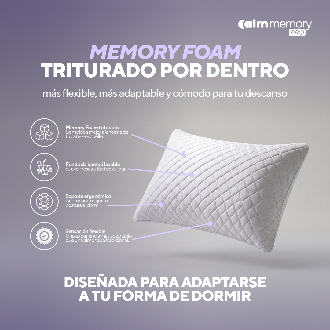 PACK COLCHÓN LITE DE MEMORY FOAM 1.5 PLZ + 1 ALMOHADA CALM MEMORY PRO - 7