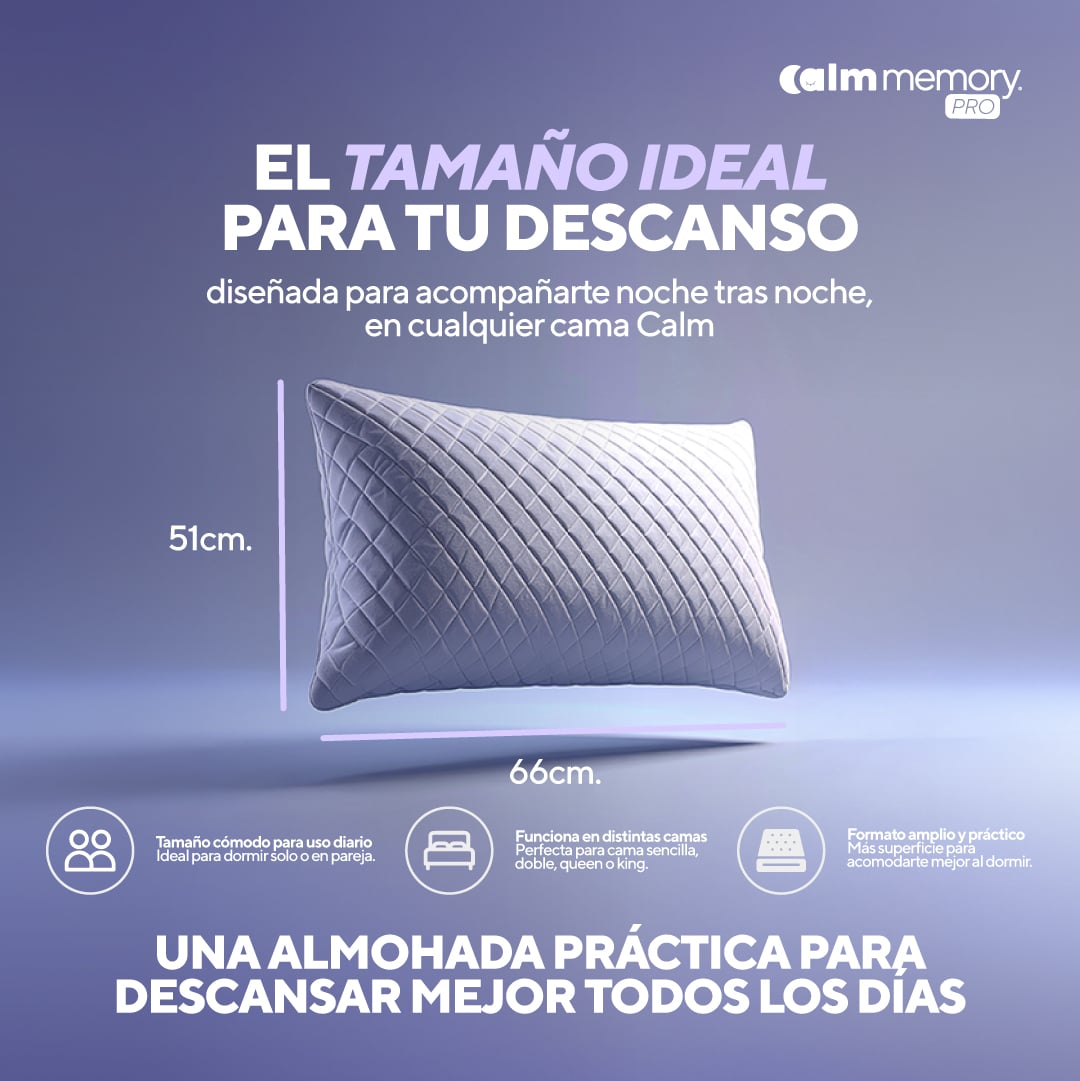 PACK COLCHÓN LITE DE MEMORY FOAM 2 PLAZAS + 2 ALMOHADAS CALM MEMORY PRO - 8