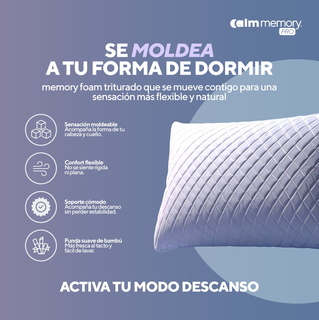 PACK COLCHÓN LITE DE MEMORY FOAM 1 PLZ + 1 ALMOHADA CALM MEMORY PRO - 10
