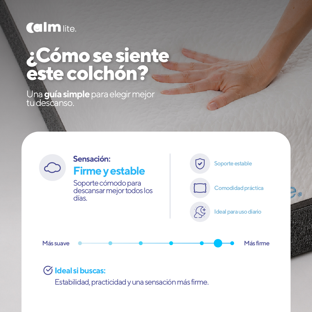 PACK COLCHÓN LITE DE MEMORY FOAM 1 PLZ + 1 ALMOHADA CALM MEMORY PRO - 5