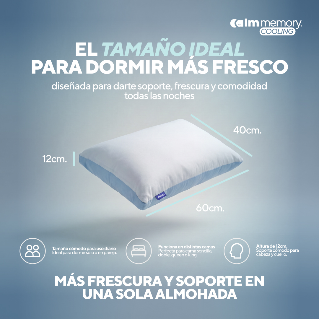 PACK COLCHÓN CALM DE MEMORY FOAM QUEEN + 2 ALMOHADAS CALM MEMORY COOLING - 8