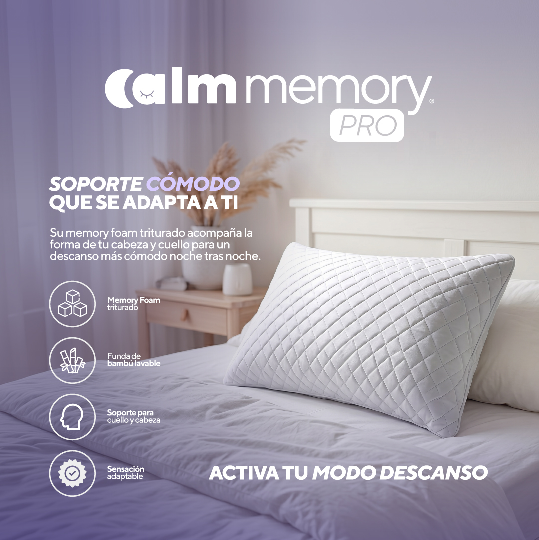 PACK COLCHÓN CALM DE MEMORY FOAM 1.5 PLAZAS + 1 ALMOHADA CALM MEMORY PRO - 6