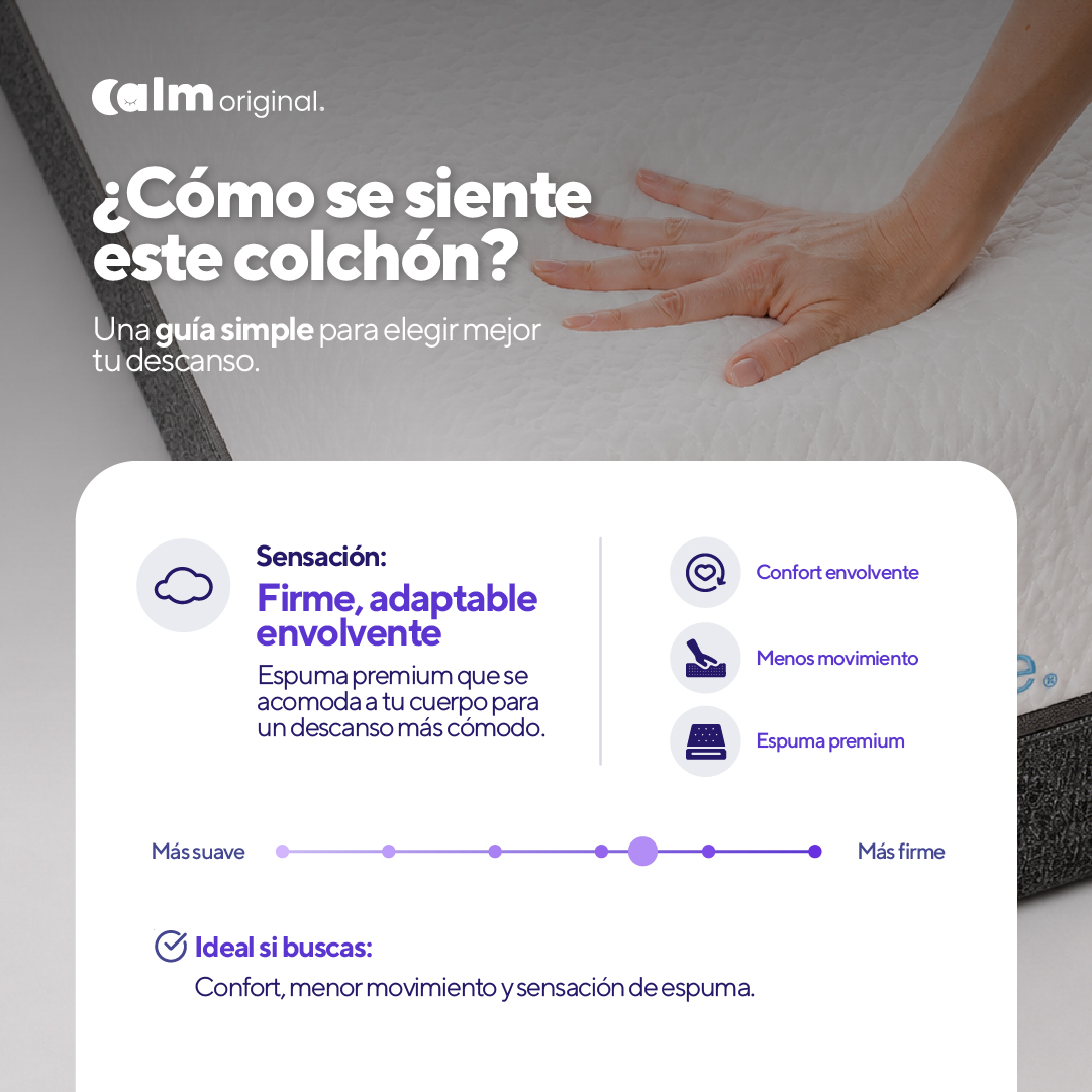 PACK COLCHÓN CALM DE MEMORY FOAM KING + 2 ALMOHADAS CALM MEMORY COOLING - 5