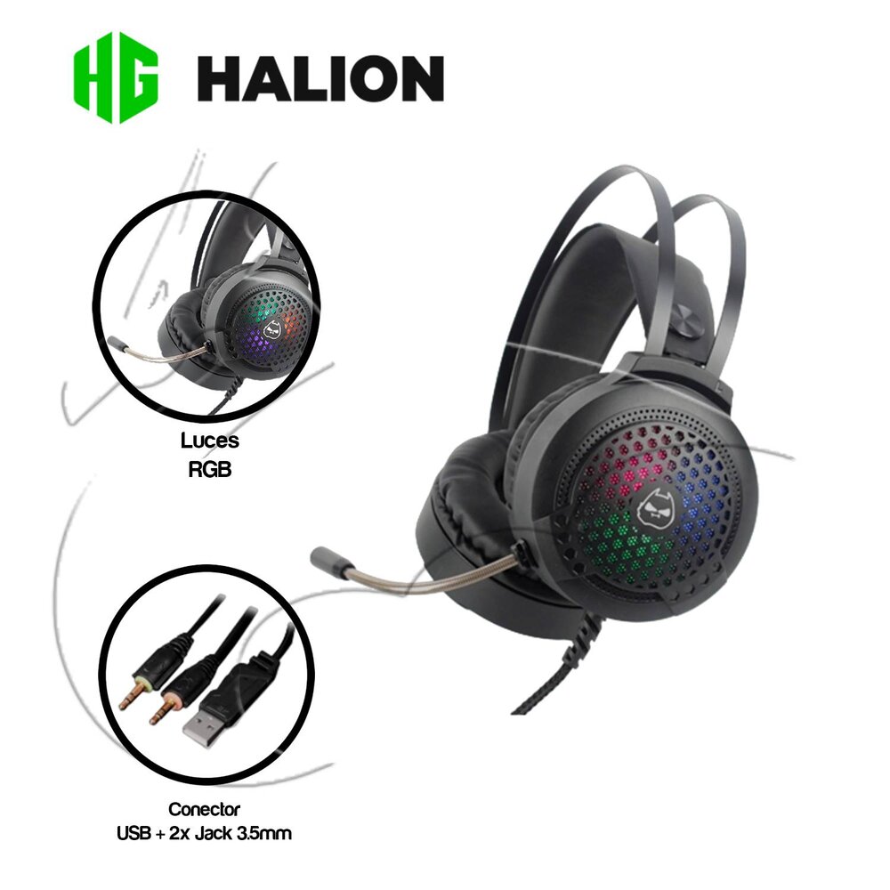 AUDÍFONOS GAMER HALION HA-H854 SPARROW RGB - 1