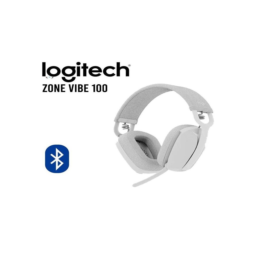 AUDÍFONO LOGITECH ZONE VIBE 100 WHITE BLUETOOTH MICROFONO 981-001218 - 2
