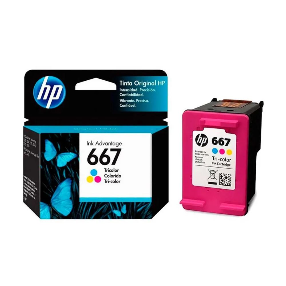 CARTUCHO HP MAGENTA TINTA TRICOLOR 3YM78AL N° 667 - 2