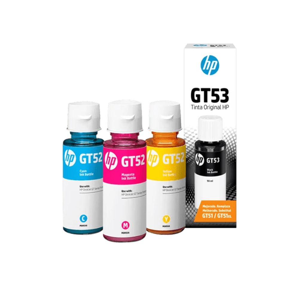 TINTA HP NEGRO GT52 GT53 COLORES CYAN MAGENTA YELLOW - 2