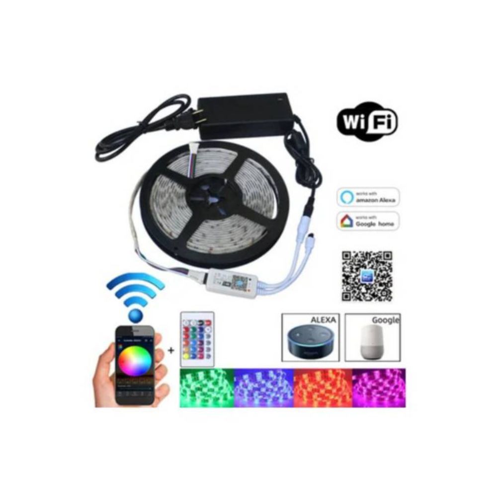 CINTA TIRA LED RGB WIFI MUSICA X 5M BLUETOOTH CELULAR SMART LED NEGRO - 3