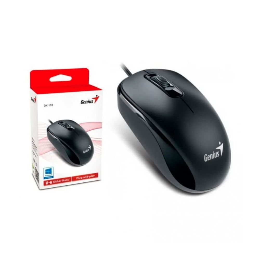 MOUSE GENIUS DX-110 USB ÓPTICO 1000 DPI BLACK PN 31010116100 - 1