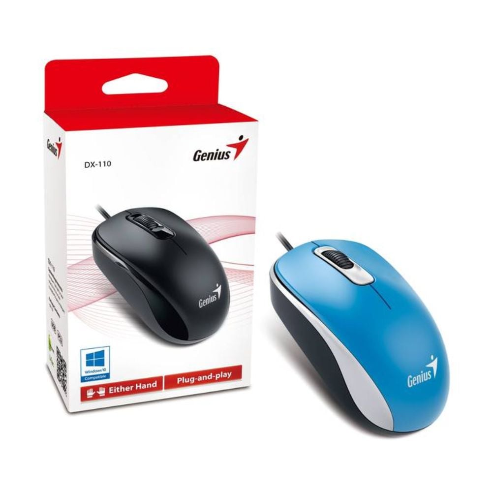 MOUSE GENIUS DX-110 USB ÓPTICO 1000 DPI BLUE PN 31010116103 - 1