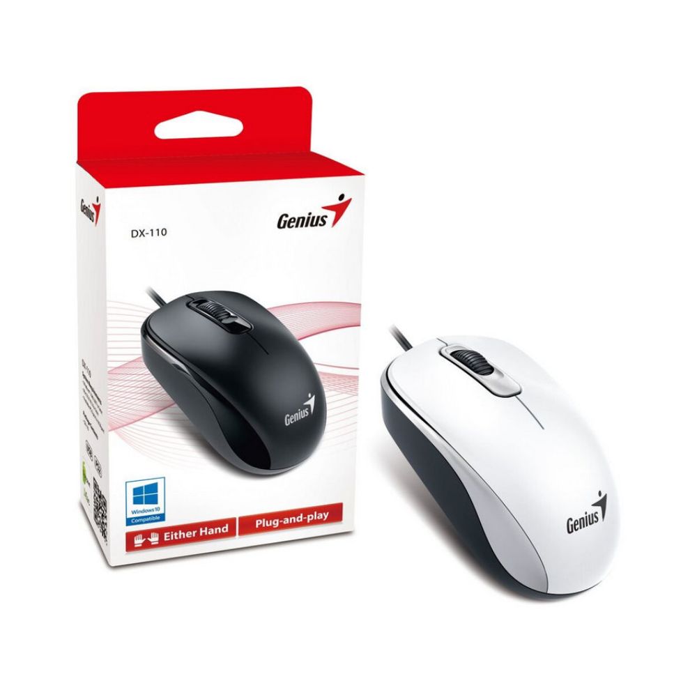 MOUSE GENIUS DX-110 USB ÓPTICO 1000 DPI WHITE PN 31010116102 - 1
