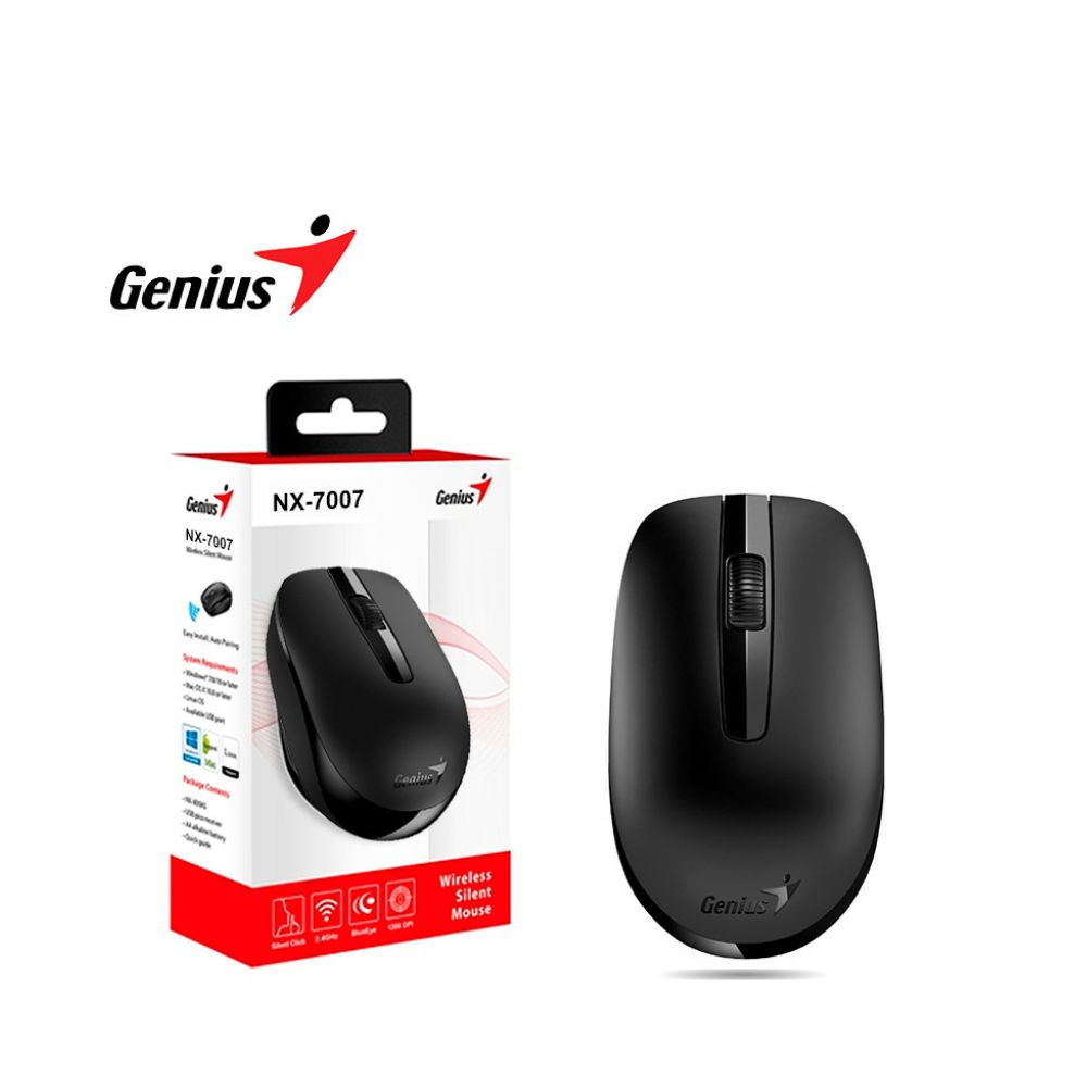 MOUSE GENIUS NX-7007 WIRELESS BLUEEYE BLACK 31030026403 - 1