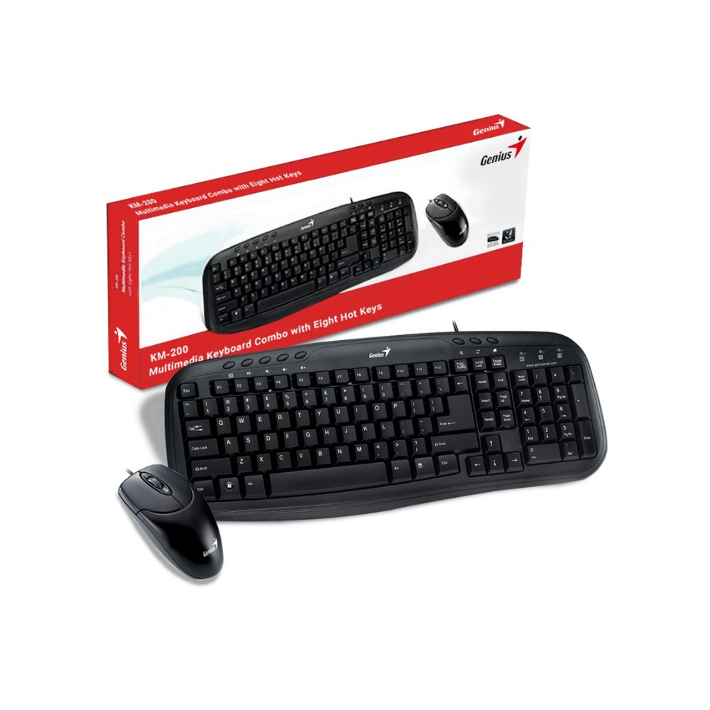 TECLADO GENIUS + MOUSE SMART KM-200 USB MULTIMEDIA BLACK 31330003401 - 2