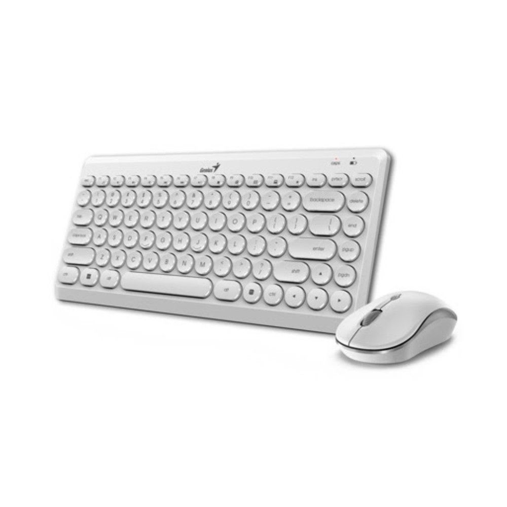 TECLADO GENIUS + MOUSE LUXEMATE Q8000 WIRELESS TKL USB MULTIMEDIA WHITE 31340013410 - 1