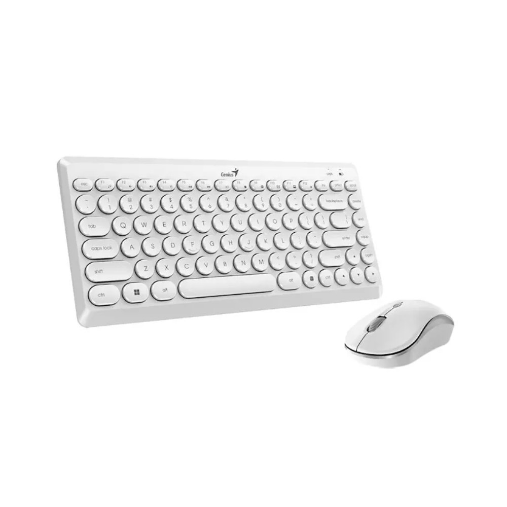 TECLADO GENIUS + MOUSE LUXEMATE Q8000 WIRELESS TKL USB MULTIMEDIA WHITE 31340013410 - 3