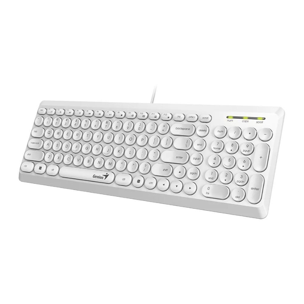TECLADO GENIUS SLIMSTAR Q200 USB MULTIMEDIA WHITE (31310020411) - 1
