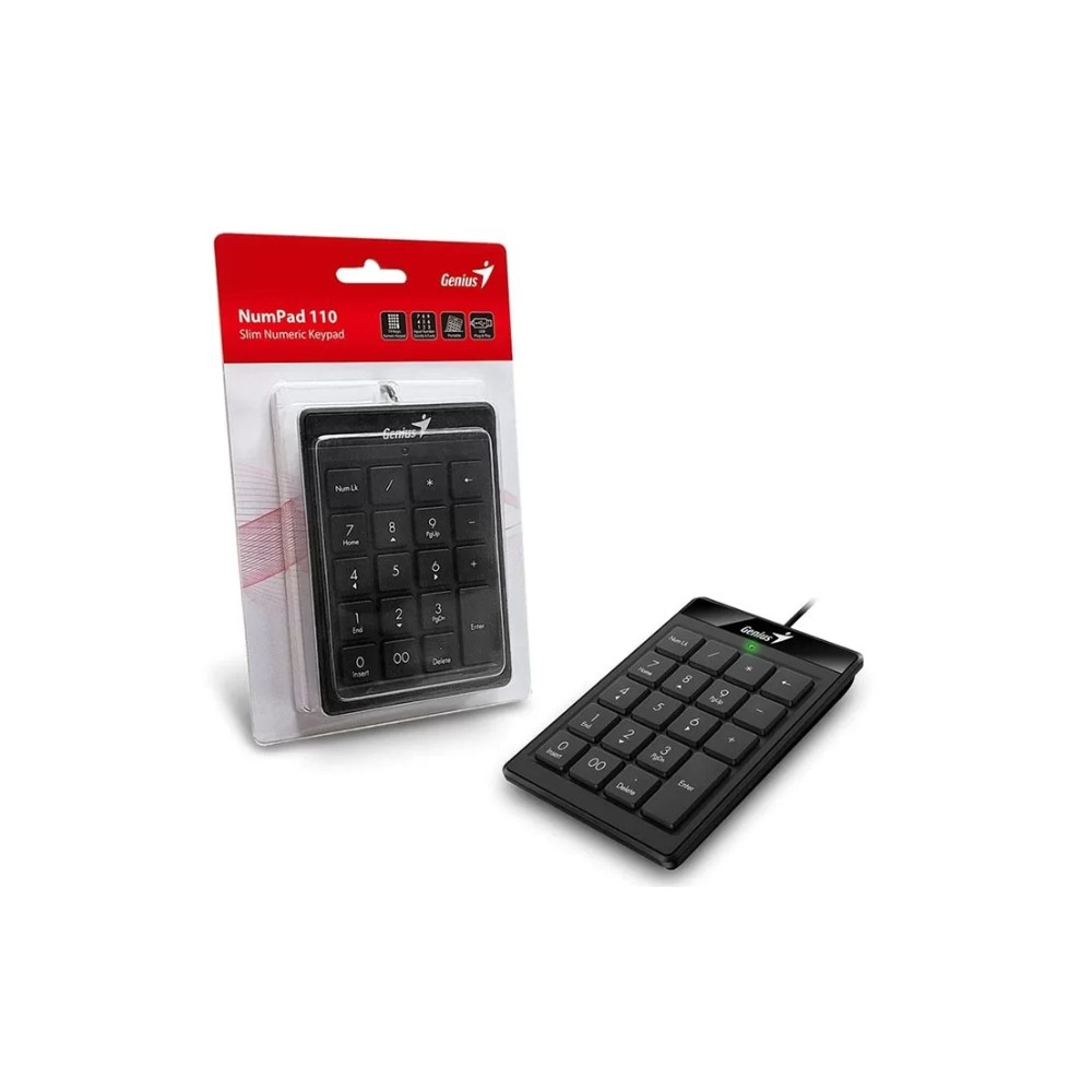 TECLADO GENIUS NUMERICO NUMPAD 110 USB CHOCOLATE KEYS BLACK 31300016400 - 1