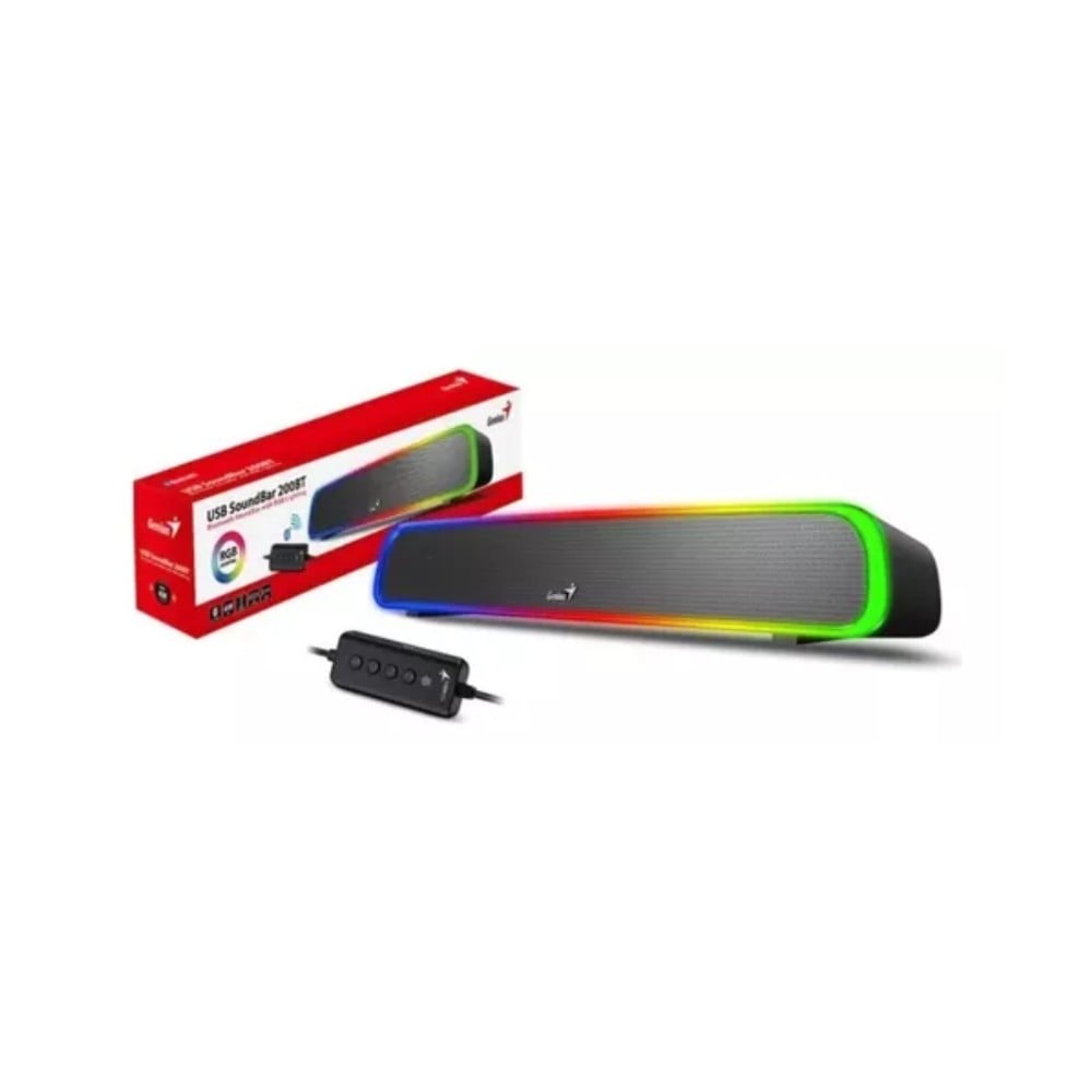 PARLANTE GENIUS SOUND BAR 200BT RGB BT LINE-IN USB-POWER BLACK 31730045400 - 2