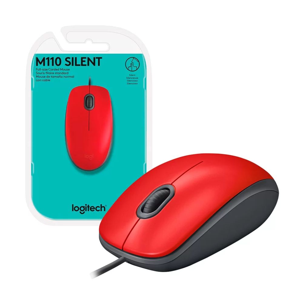 MOUSE LOGITECH M110 SILENT ÓPTICO USB RED 910-006755 - 1