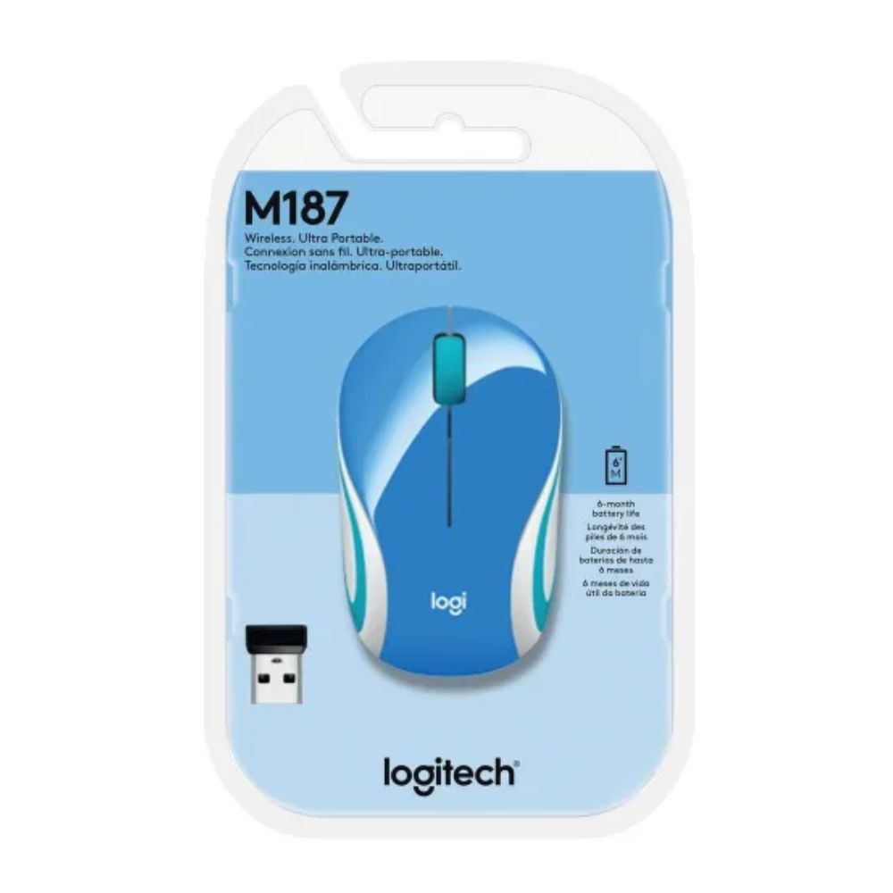 MOUSE LOGITECH M187 MINI WIRELESS REFRESH BLUE 910-005360 - 1