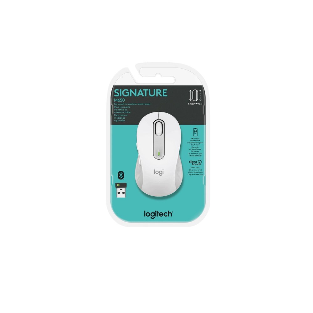 MOUSE LOGITECH SIGNATURE M650 SILENT WIRELESS/BLUETOOTH WHITE 910-006252 - 3
