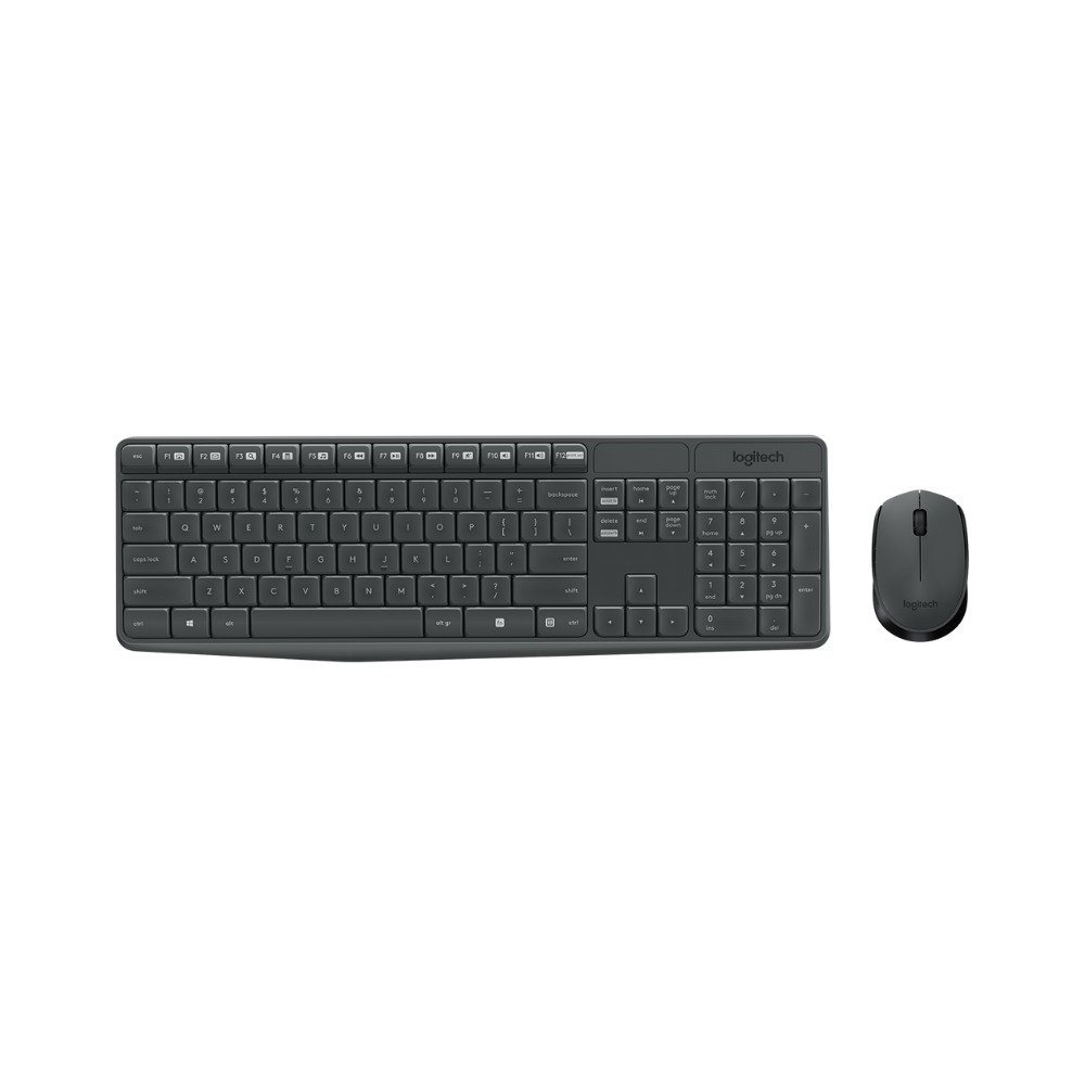 TECLADO LOGITECH + MOUSE MK235 WIRELESS USB SP BLACK PN 920-007901 - 1