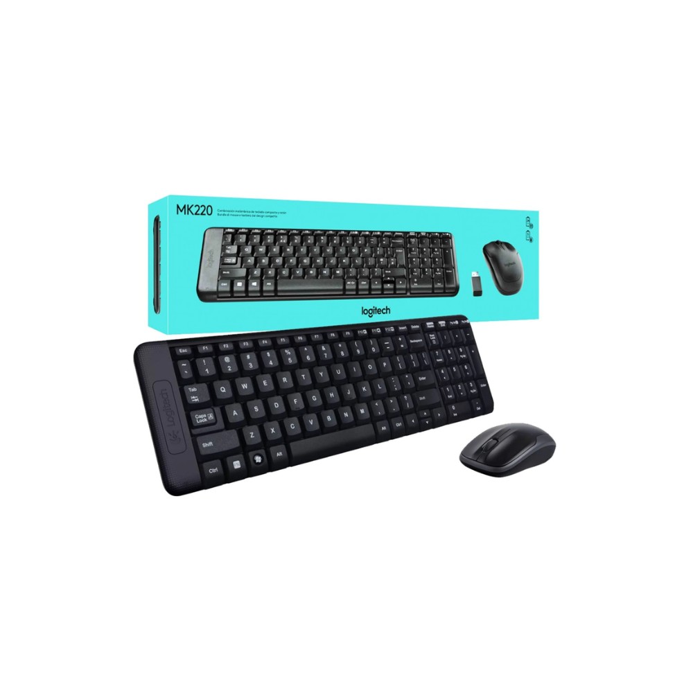 TECLADO LOGITECH + MOUSE MK220 WIRELESS USB SP BLACK PN 920-004430 - 3