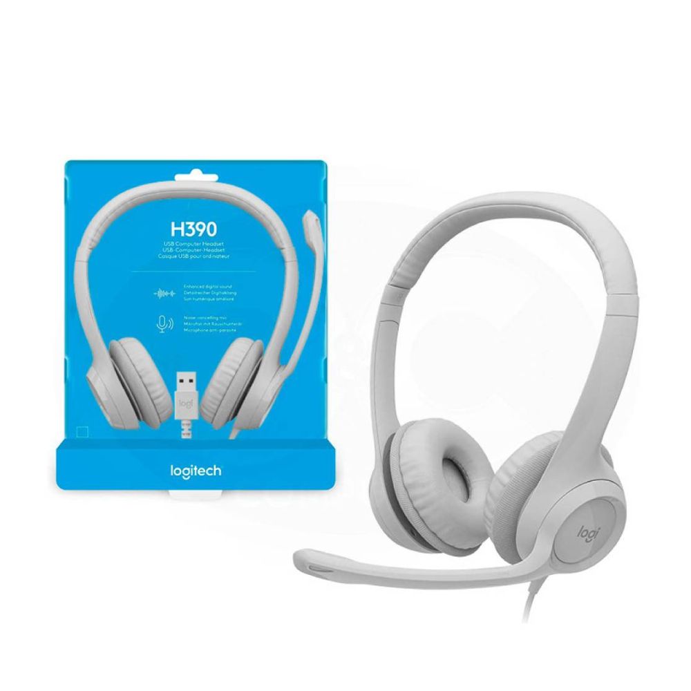 AUDÍFONOS LOGITECH C/MICROF. H390 USB ISE CANCELLING WHITE (981-001285) - 3