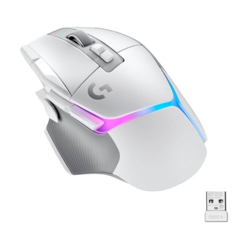MOUSE LOGITECH G502 X PLUS LIGHTSPEED WIRELESS 25K DPI LIGHTSYNC RGB WHITE 910-006169 - 1