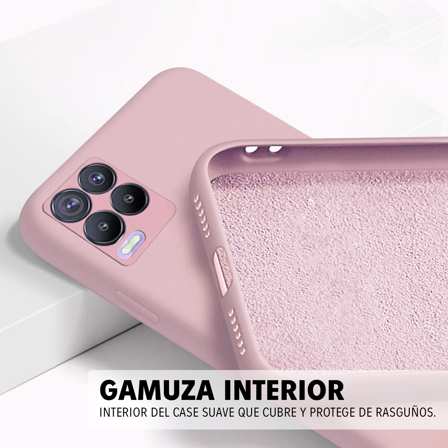 FUNDA PROTECTOR PARA IPHONE 12 - GAMUZA ROSA BB - 2