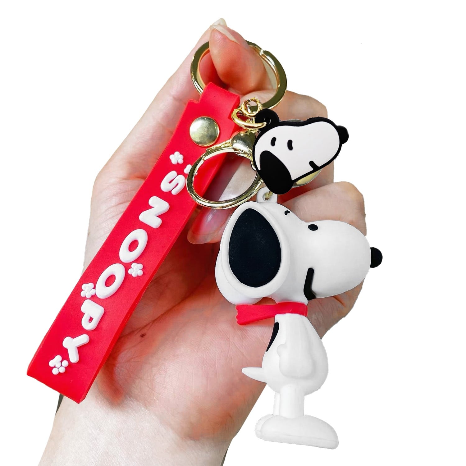 LLAVERO GOMA SNOPPY BUFANDA ROJO - 1