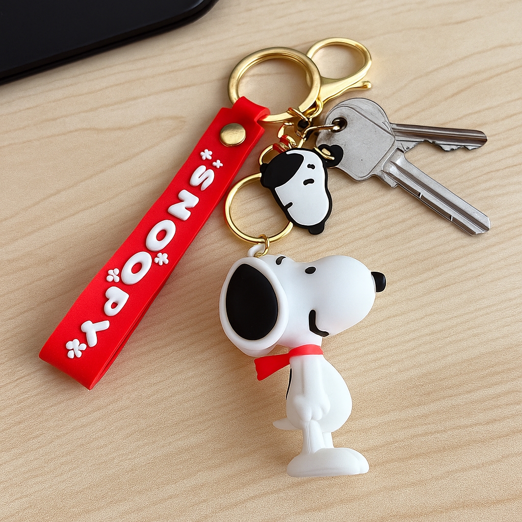 LLAVERO GOMA SNOPPY BUFANDA ROJO - 3