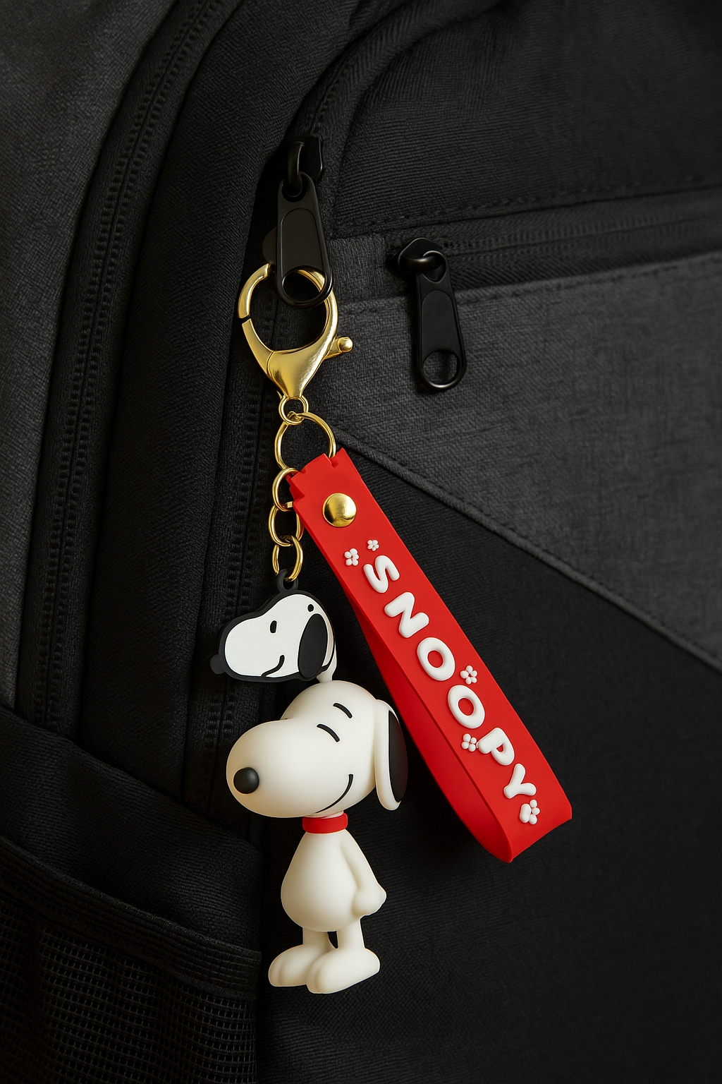 LLAVERO GOMA SNOPPY BUFANDA ROJO - 4