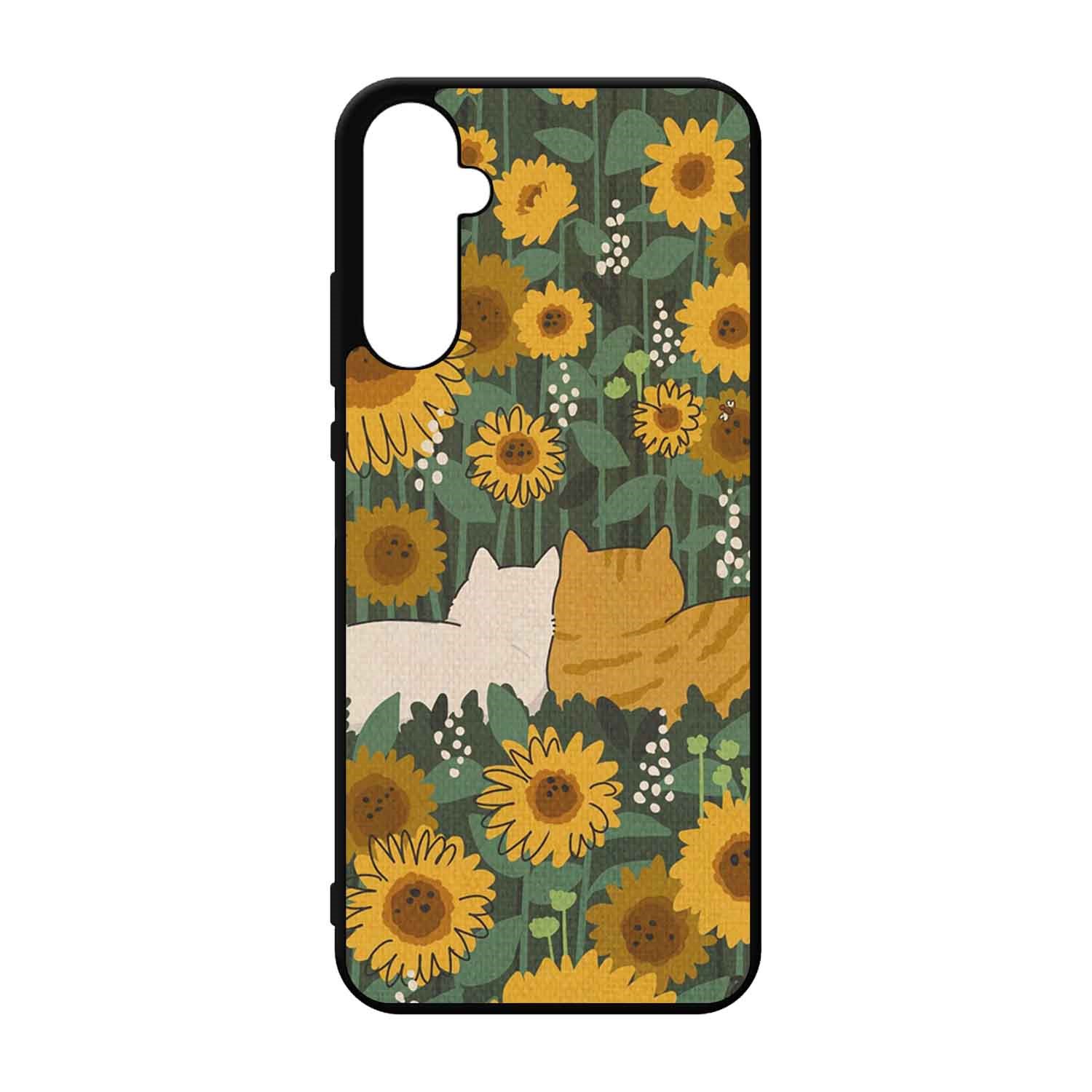 FUNDA PROTECTOR CASE PARA SAMSUNG A56 - GATITOS FLORES - 1