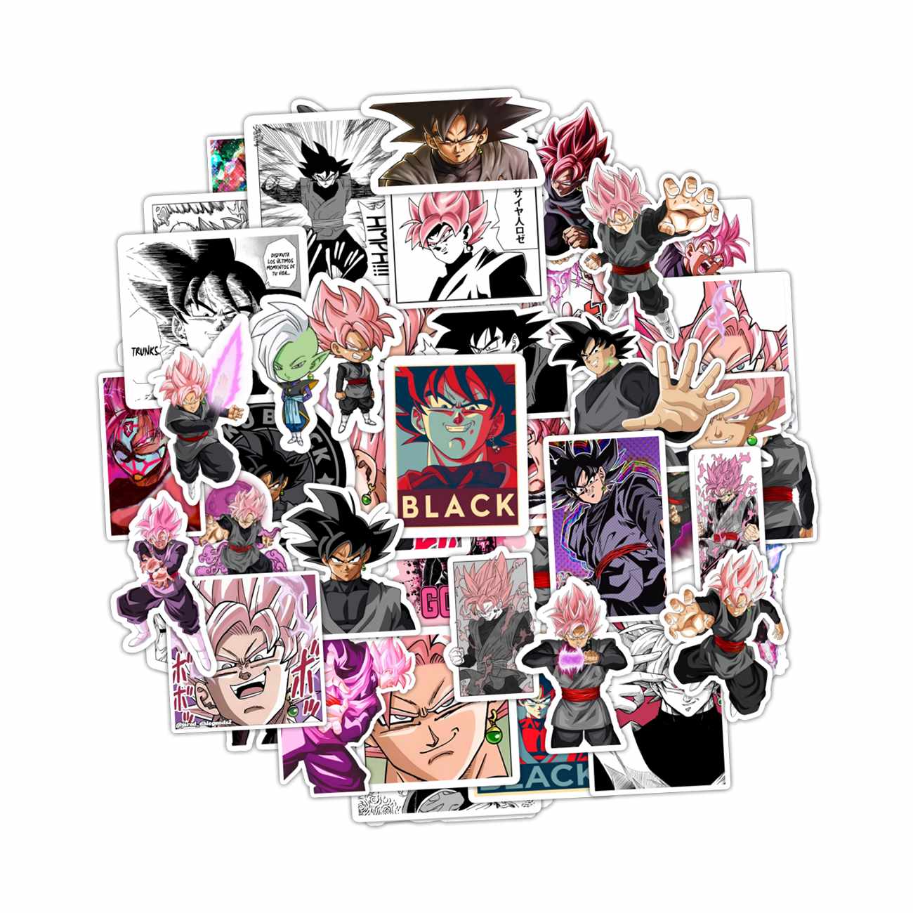 PACK 50 STICKERS BLACK GOKU DRAGON BALL - 1